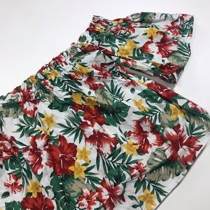 Beautiful tropical floral off the shoulder top